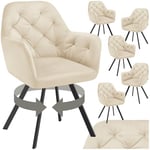 tectake® Lot de 6 Chaise pivotante de Salle à Manger Moderne Fauteuil salon Chaise Ergonomique Rembourrée Confortable Chaise Design Meuble salon pour Salle à manger, salon, coiffeuse, chambre, cuisine