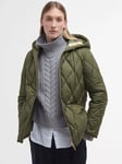 Barbour Erin Puffer Quilted Jacket, Olive/Acnt Tartan