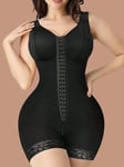 High Compression Shapewear haalari naisille Full Body Shaper 3 koukkua Vyötärö Trainer Butt Lifter·Musta·XXL