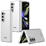 COQUE étui pour téléphone Galaxy Z Fold 5 5G, Ultra-Fine et étui pour téléphone Portable intégré au Film,Housse de téléphone Pliante pour Samsung Galaxy Z Fold 5 5G-Argent