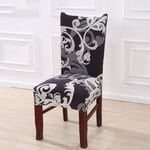 FLLXSMFC Dining Chair Covers 2Pcs Spandex Elastic Printing Dining Chair Slipcover Modern Removable Anti Dirty Kitchen Seater Case Stretch Chair Cover For Banquet