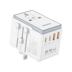 Dudao reseadapter 65W EU/US/JP/AUS/UK 2x USB-C 2x USB-A - Vit