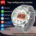 2024 Uutta Huawei Outdoor Sports Smart Watch Miesten Amoled-Näyttö Nfc Gps-Kompassi Syke Vesitiivis Bluetooth Call Smartwatch_Silver silicone_1.85 HD Large Screen