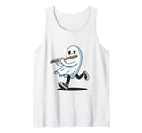 Boo Ghost Playing Flute Musical Instrument Flute Music Tank Top