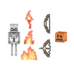 Mattel Minecraft Diamond Level Skeleton Action Figure with 6 Accessories, 5.5-in Collector Scale & Pixelated Design, HTM06 Toy, Multicolour