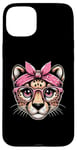 iPhone 15 Plus Cheetah Pink Bandana Glasses Case