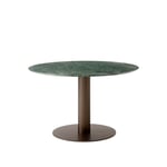 &Tradition - In Between Dining Table SK12 Ø120 H73 cm Bronzed center base Marble Verde Guatemala - Barbord - Sami Kallio - Grön - Metall/Sten