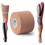 Beige UP Quality Sports Muscle Rehab Athletic Kinesiology Tape 5cm x 5m Pre-Cut