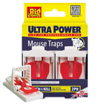 The Big Cheese Ultra Power Ready-Baited Mouse Trap - Twin Pack - Reusable Mouse Traps For Indoor & Outdoor Use - Humane Mouse-Trap - Easy to Clean Plastic Mice Trap - Prebaited Rodent Trap