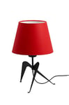 Aluminor LOLA R Lampe DE Bureau, Noir + Abat-Jour Noir et Rouge