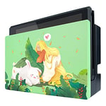 PlayVital Rabbit & Girl Patterned Custom Protective Case for Nintendo Switch Charging Dock, Dust Anti Scratch Dust Hard Cover for Nintendo Switch Dock - Dock NOT Included