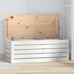 Banc Coffre de rangement - Banquette Pouf Blanc 89x36,5x33 cm Bois massif de pin BV600614