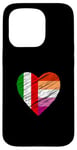 Coque pour iPhone 15 Pro Drapeau LGBTQ Italie Lesbienne Pride Cœur Amour LGBTQIA