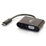 C2G USB C to VGA Video Adapter w/ Power Delivery - USB Type C to VGA Black - ekstern videoadapter - svart