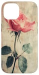 Coque pour iPhone 14 Rose grunge douce subtile florale vintage