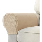 Set med 2 Jacquard Stretch Soffa Armstöd Armstödsskydd Halksäkra Möbelskydd Armstödsskydd för Soffa Recliner Beige Beige