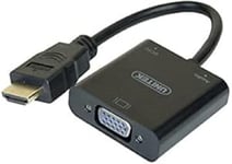 CUC exertis Connect 051248 HDMI VGA Black Cable Interface/Gender Adapter – Cable Interface/Gender Adapters (HDMI, VGA, Male/Female, Gold, Black, 0,15 m)