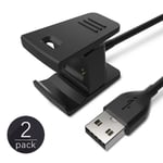 [2-PACK] TUSITA Chargeur pour Fitbit Charge 2 - Câble USB pour Câble de Recharge 100cm - Accessoires pour Moniteur de Fréquence