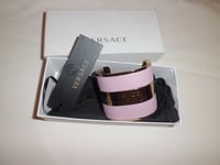 Versace Collection Bracelet Métal Femme Bande Cuir Bracialet Woman