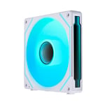 Lian Li UNI FAN SL Infinity Reverse Blade ARGB 140mm Case Fan – White, High Airflow, Infinity Mirror ARGB Lighting, PWM Control, Anti-Vibration Mounting, Customisable Software Control