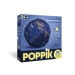 POPPIK 1841265 terrestre 3D, Globe d'apprentissage Phosphorescent, avec livret multilingue, kit de Bricolage pour Enfants à partir de 8 Ans, 26 cm