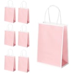 30 st presentpåsar, papperspåsar för presenter, festpåsar med handtag, godispåsar bärpåsar för fester, födelsedag - 5,9 x 3,14 x 8,26 tum (rosa) Pink