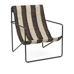 Ferm Living - Desert Lounge Chair - Black/Off-White/Chocolate - Utendørs lenestoler - Metall/Plast