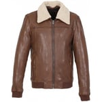 Blouson Oakwood  Blouson homme en cuir Trader  Ref 57665 Tan