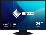 23.8" Eizo FlexScan EV2495, IPS 1920x1200, 5 ms, höjdjusterbar, pivot, HDMI/DP/USB-C 70W, LAN, högtalare, USB 3.2-hubb