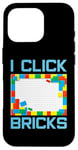 Coque pour iPhone 16 Pro I Click Bricks Ensemble de blocs de construction créatifs Master Builder