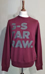 G Star Raw Bold GR Sherland Sweatshirt Port Red Size Medium uk 40 eu 50