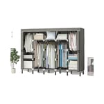 Armoire-penderie, tissu en acier, 10 étagères de rangement, gris 80 po