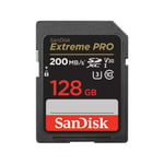 SANDISK EXTREME PRO SDXC SDXXD 128GB V30 U3 C10 UHS-I 200MB/S R 90MB/S W 4X6 LIFETIME LIMITED