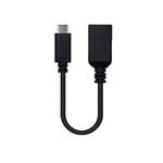 Monkey Ladder Câble USB-C OTG (on-The-GO) USB 3.1, Vitesse de Transfert jusqu'à 5 Gbps, jusqu'à 3 A de Charge, Gen1, mâle-Femelle, Type C/M-A/H, Noir, 15 cm