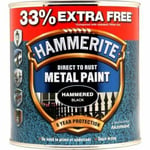 Hammerite Hammered Black Direct To Rust Metal Paint 1 Litre (750ml +33% Free)