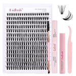 Fadlash Kit Extension Cils 0.07 D Cornée 8-16mm 50D Faux Cils Cluster Cils Kit Individuels DIY Cils Avec Bond And Seal,Dissolvant pour Colle Cils,Brosse à Mascara,Pince A Epiler Faux Cils