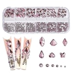 3D Glitter Nail Art Ab/färgglada Hotfix Rhinestones Flatback Kristall Diamant Pärlor Multi Storlek 12 Gird