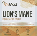 Lions Mane Extract 2000mg - 180 Tablets - 50% Polysaccharides Focus Brain Memory