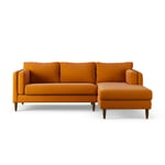 Habitat Newington Right Hand Corner Sofa - Orange Dark Leg 3 Seater