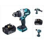 Dhp 486 T1 Perceuse-visseuse à percussion sans fil 18 v 130 Nm Brushless + 1x batterie 5,0 Ah - sans chargeur - Makita