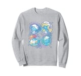 The Smurfs Vintage Watercolor Portraits Mashup Sweatshirt