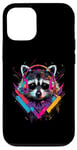 Coque pour iPhone 15 Pro Casque d'écoute Raccoon DJ