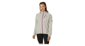 Veste impermeable femme asics fujitrail waterproof beige rose