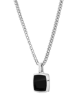 BOSS Men's Odell Onyx Pendant Necklace, Silver/Black