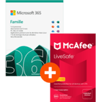 Pack Microsoft 365 Famille - 6 utilisateurs + McAfee LiveSafe - nombre d&#039;appareils illimité - Renouvellement 1 an