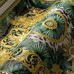 VERSACE 387034 Papier peint mural Motif feuilles de palmier Vert doré blanc 10,05 x 0,70 m Fabriqué en Allemagne