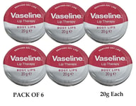 6 X Vaseline Lip Therapy Rosy Lips Tin 20g (Pack Of 6)