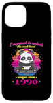 Coque pour iPhone 15 Né en 1990 Anniversaire Fun Panda Gaming Unlock The Next Level