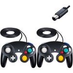 2 x filaire classique MANETTE contrôleur JOYPAD GAMEPAD pour NINTENDO GAMECUBE GC & Wii Noir