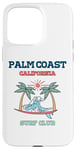 Coque pour iPhone 15 Pro Max Club de surf rétro de Palm Coast Beach en Californie